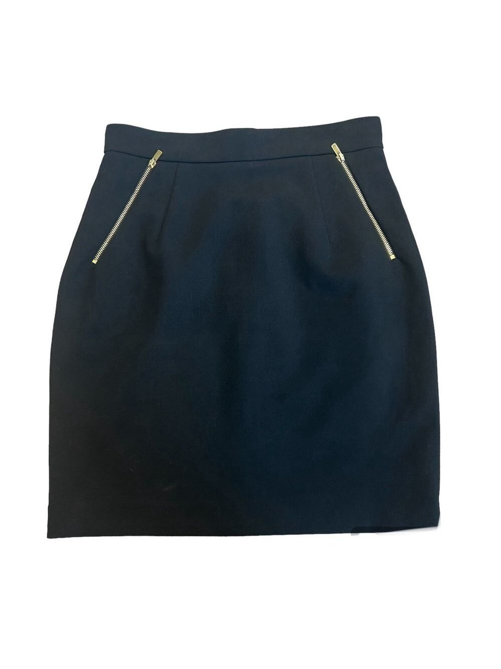 H&M black pencil mini skirt zippered Sz 8